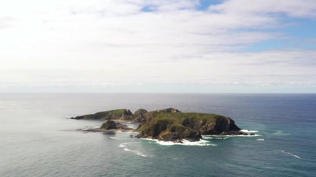Panoramic aerial view of Tollgate Islands at Bateman’s Bay on the New South Wales South Coast, Australia 