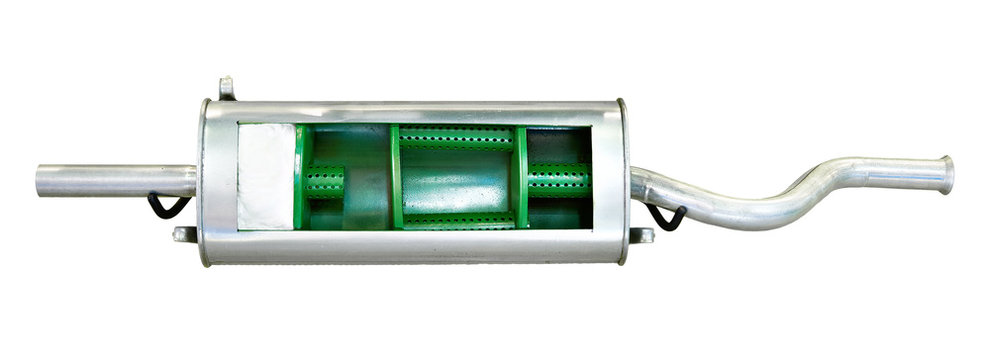 Muffler car isolated on white
