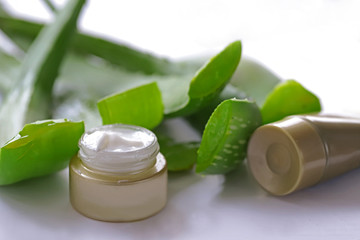 Aloe vera plant and cream