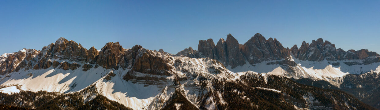 The Odle group seen from the Plose..The Odle are a mountain range in the Dolomites, in South Tyrol.