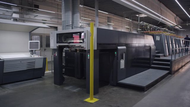 Druck Stra&szlig;e mit verschiedenen Maschinen darin - Print Street with various machines in it