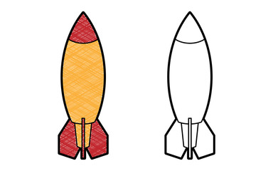 missile design vector with texture. black and white colors
