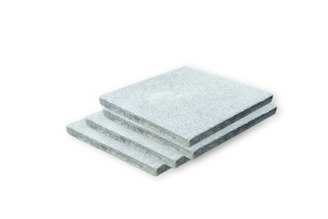 Cement pad overlaid, on white background