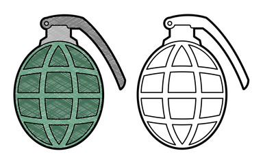 grenade design vector with texture. black and white colors