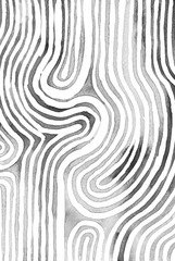 Black and white abstract striped watercolor background inspired by tribal body paint. Raster.