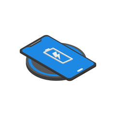 phone wireless charging in isometric flat style