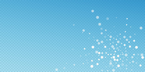 White dots Christmas background. Subtle flying sno