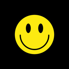 smiling emoji on black background