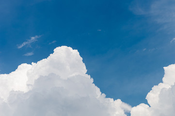 clouds on blue sky, nature cloudy background with copyspace