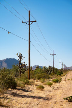 electric pole in mountains
