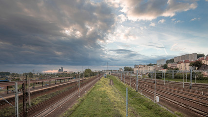 Fototapeta na wymiar Landscape of Gdynia railway,Poland.