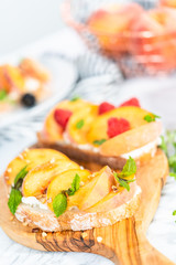 Peach ricotta toast