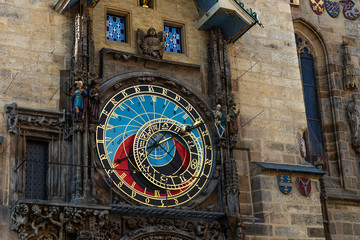 Fototapeta na wymiar Astronomical clock in Prague, the Czech Republic
