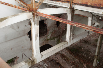 Abandoned factory view from inside