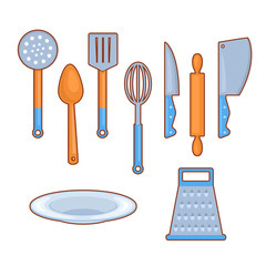 Set of kitchen cutlery
