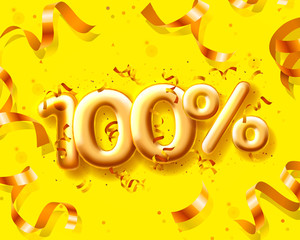 Sale 100 off ballon number on the yellow background.
