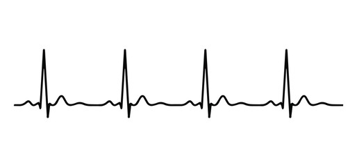 Ecg heart beat line. Vector illustration icon.