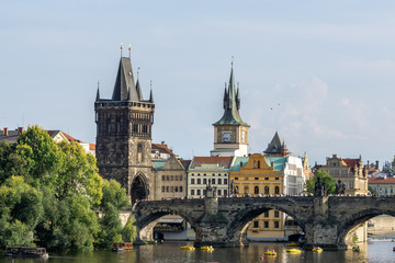 vltava river and old town bridge tower