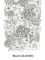 Henna tattoo paislet flower template invitation card Mehndi asia style outline illustration hand drawn
