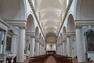 Interior of Saint Augustin church, Colle Val d'Elsa, Tuscany, Italy