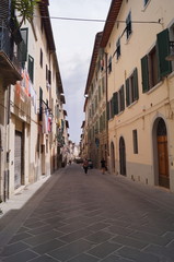 Naklejka na ściany i meble Typical street of Colle Val d'Elsa, Tuscany, Italy