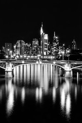 Skyline Frankfurt Black & White by night