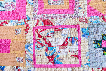 Obraz premium ornamental patchwork scarf stitched from strips