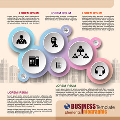 Business infographic template design with flat icon and symbol element, vector illustration