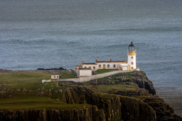 Fototapeta na wymiar Neist Point Lightouse beautiful view landmark Skye Island Scotland Highlands UK long exposure