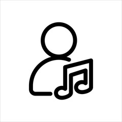 user with music icon. symbol of business people with trendy flat style icon for web site design, logo, app, UI isolated on white background. vector illustration eps 10
