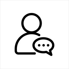 user with chat icon. symbol of business people with trendy flat style icon for web site design, logo, app, UI isolated on white background. vector illustration eps 10