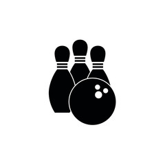 bowling icon. black vector bowling sign 