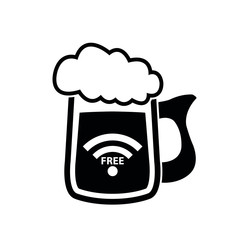 Beer mug icon.  free wifi Beer mug icon vector/ beer glass. logo. Beer advertising. 
