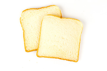 Close-up sliced bread isolated on white background.