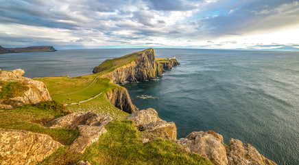 Neist Point Lightouse beautiful view landmark Skye Island Scotland Highlands UK long exposure