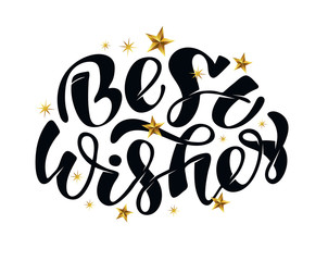 Best Wishes - cute hand drawn doodle lettering template poster banner art