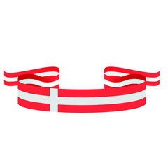 Denmark   flag. Simple ribbon  vector Denmark  flag