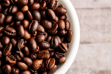 coffee beans in a cup