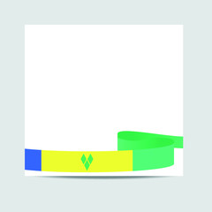Saint Vincent and the Grenadines  flag. Saint Vincent and the Grenadines   patriotic banner with space for text. Happy Independent Day. Template of greeting card, 