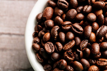 coffee beans in a cup