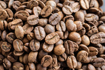 Coffee beans close up, ideal for background useg