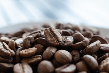 Coffee beans close up