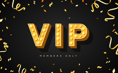 Luxury vip invitation with confetti