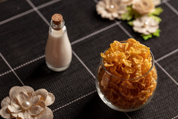 cornflakes and milk styled