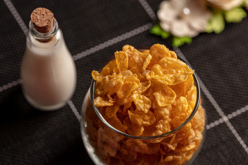 close up shot of cornflakes