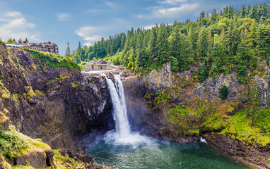 View of Snoqualmie Falls, near Seattle in the Pacific Northwest © dbvirago