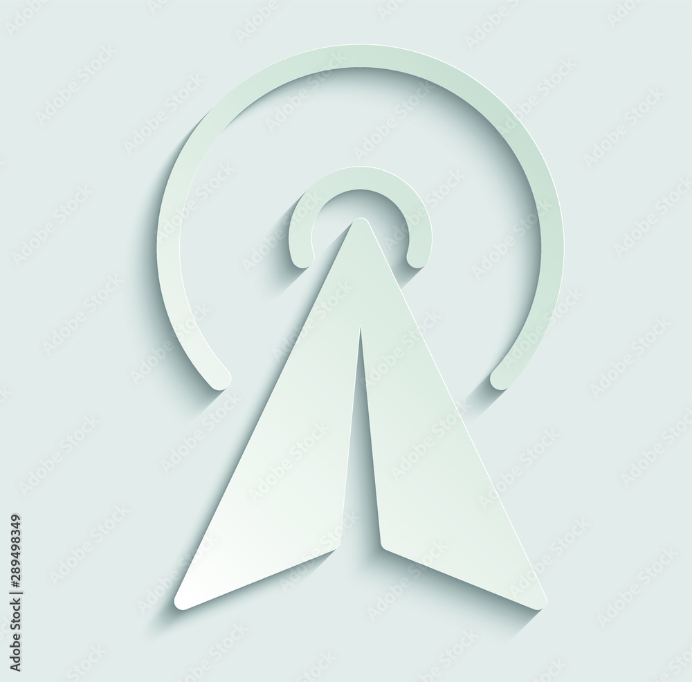 Poster click icon. cursor symbol icon. mouse click symbol paper icon with shadow