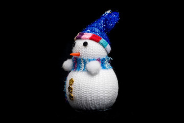 snowman on black background
