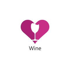 Wine logo design template. Vector illustration of icon