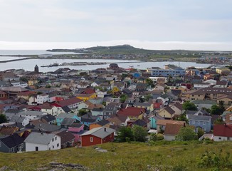 high angle view across the town of Saint Pierre, Saint Pierre and Miquelon 